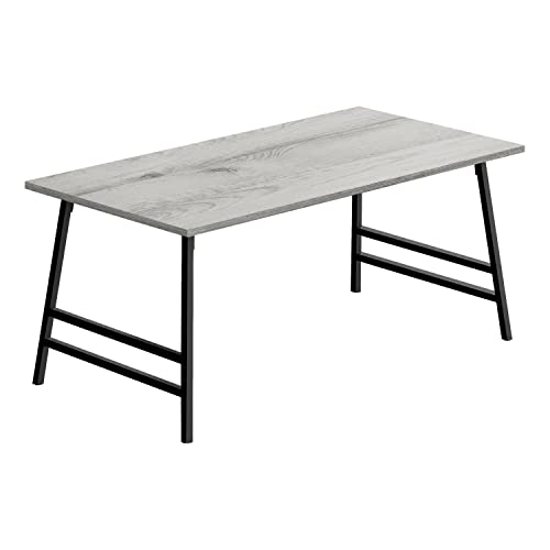 Monarch Specialties 3791 Mesa de centro, acento, cóctel, rectangular, sala de estar, metal, laminado, gris, negro, contemporánea, mesa moderna, 40, 40 pulgadas de largo x 20 pulgadas de ancho x 18