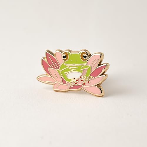 Image of Cute Frog Enamel Pin - Kawaii Handcrafted Lapel Pin, Minimalist Frog Design, Adorable Nature-Inspired Accessory, Quirky Frog-Themed Gift for Collectors and Frog Lovers
