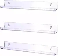 4 Prateleiras De Acrilico Invisível Livros 60cm