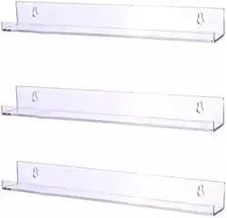 4 Prateleiras De Acrilico Invisível Livros 60cm