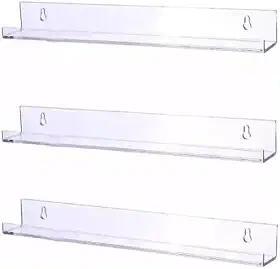 4 Prateleiras De Acrilico Invisível Livros 60cm