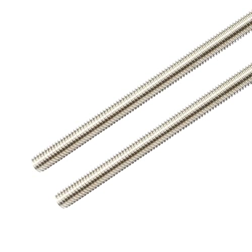Zadery 304 Stainless Steel 3/8\"-16 Fully Threaded Rod, 4 Pieces 12\" Length Long Threaded Rods
