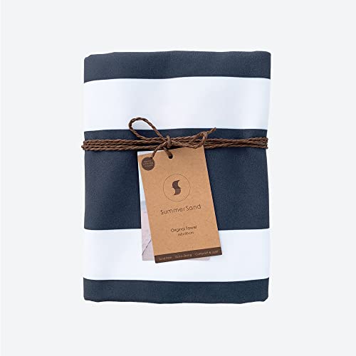 Summersand Microfiber Beach Towel - Quick Dry, Sand Free - Compact And Lightweight For Travel - Recycled Materials - Travel Bag Included - Large Microfiber Towel (63X31.5In – Deep Blue) #TOP6