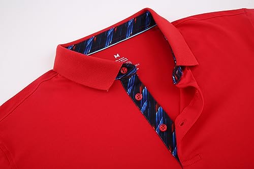 Alex Vando Mens Polo Shirts Short Sleeve Regular Fit Fashion Designed Shirt