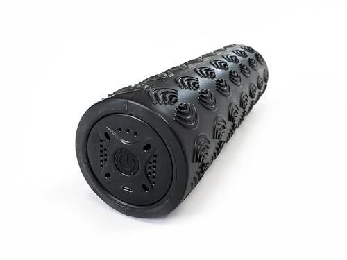 Image of Power Plate Vibrating Massage Roller with 4 Levels, Rechargeable Foam Roller with 3-Hour Battery, TSA Approved for Carry-On, Black