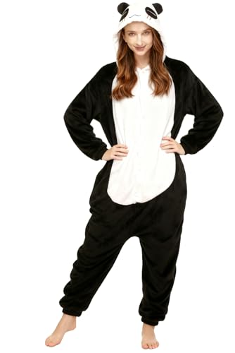 Ovender Disfraz Pijama Kigurumi para Carnaval Navidad Halloween Animale Cosplay Mono de una Pieza para Adultos Unisex Mujer y Hombre Ropa Espectáculo Invierno (S, Panda 2)