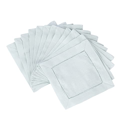 MingHing Craft Cocktail-Servietten, 15,2 x 15,2 cm, weich, waschbar, Stoffservietten für Kaffee, Party, Dessert, Hochzeit, Serviettenuntersetzer - Aqua Green Cover