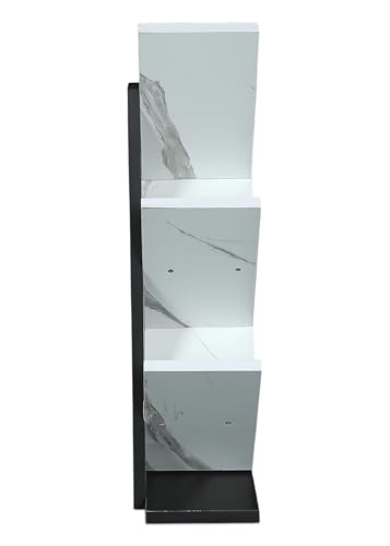Image of SBF Furniture Tree Bookshelf Floor Standing Bookcase Free Standing Multipurpose Storage Rack for Books Magazines Organizer Showcase DIY (5 Tier - BK&WH, 5 Tier)
