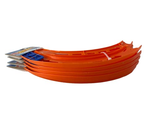 Image of Hot Wheels Curve Tracks 4-Pack 8 Pieces Plus 4 Connectors 10 Inches Long
