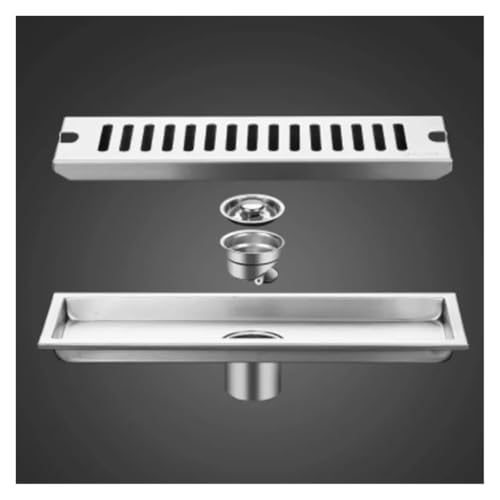 Drenaje lineal de ducha de 50 cm en acero inoxidable con salida lateral para baño 6