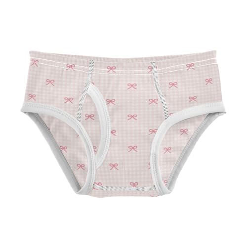 Boys' Exclusive Briefs Toddler Underwear 95% Combed Cotton Boxerbriefs 2T Checkered Pink Bow Pattern 10