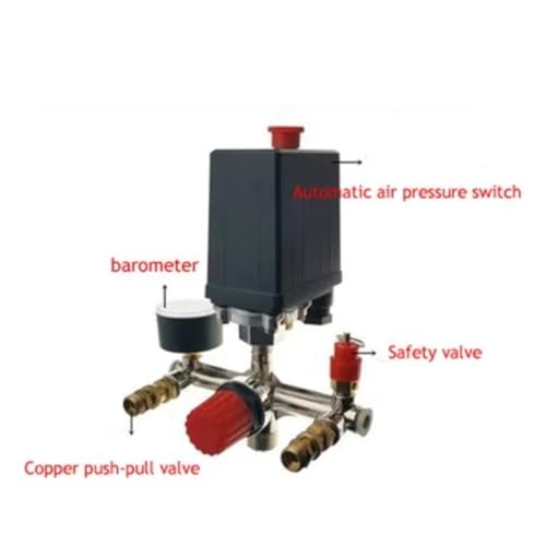 Régulateur compresseur air avec manomètre pressostat et valve J - 4