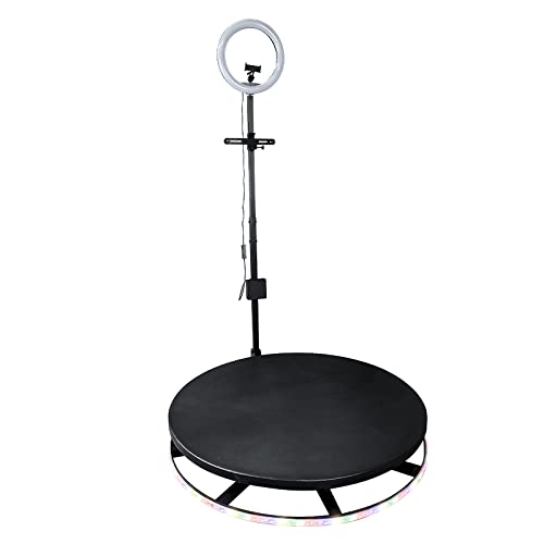 SWTT 100cm 39.4inch 3D Rotating Video Ring Light Spin Party Camera 360 Photobooth Photo Booth Spinner Wedding Automatic Degree Booth, Black