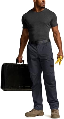 Image of CQR Men's Quick Dry Work Pants, Water Resistant Outdoor Tactical Pants, Lightweight Stretch Cargo Hiking Pants