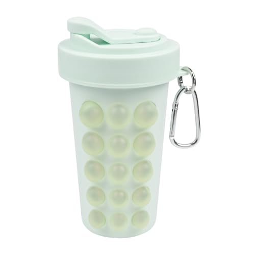 Botella para cubitos 2 en 1 con tapa y popote 600ml miniatura 1