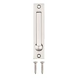 Dontay Pocket Door Edge Pull, Professional Stainless Steel 304, 4' Hidden Door Handle, Flush Mount Pocket Door Hardware for Pocket Sliding Door, Spring Loaded (1, Satin Nickel)