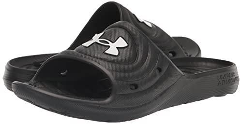 Under Armour Women's Locker Iv Slide Sandal, (001) Black/Black/White, 7 #TOP6