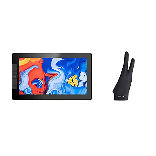 VEIKK VK1200 Drawing Tablet with Screen 11.6 inch Full-Laminated Art Tablet Graphic Tablet with Screen with Tilt Function Battery Free Stylus and 6 Shortcut Keys,Artist Glove