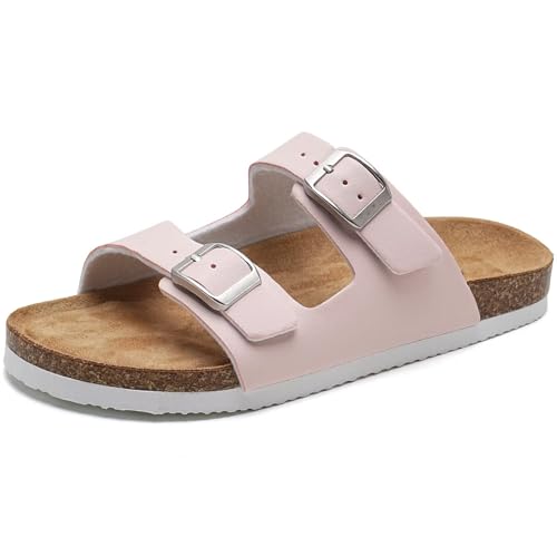 Image of Torotto Kids Sandals Boys Girls Slide Summer Non-slip Cork Glitter Toddler Slippers with Adjustable Straps for Indoor & Outdoor