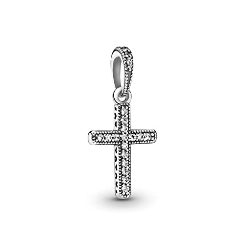 Sparkling Cross Pendant Charm 925 Sterling Silver Pendant,Jewelry Beads Gifts for Women Bracelet&Necklace A0134
