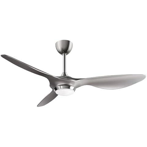 reiga 52-in Silver Ceiling Fan with LED Light Kit Remote Control Cover
