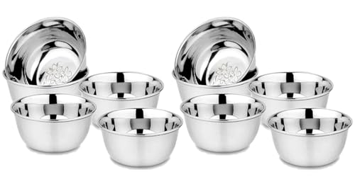 Image of RAGHAV Multipurpose Stainless Steel Kitchen Bowls Set of 12 for Serving, Cooking, Food Storage (Medium Size)