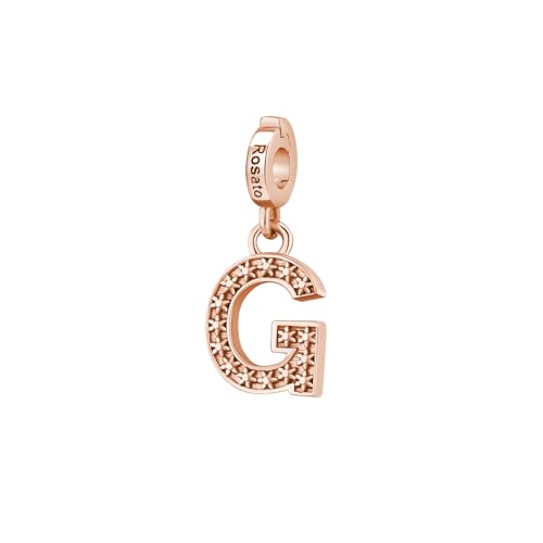 Colgante Rosato de Plata PVD Rosa Letra G para Tu Pulsera Diaria