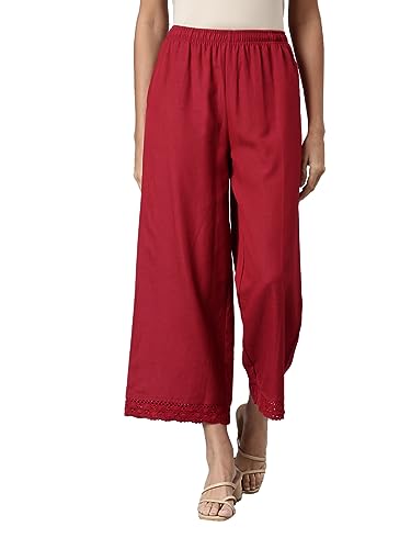 Image of GO COLORS Soft Linen Wide Pant Full Length for Women| Breathable, Mid Rise