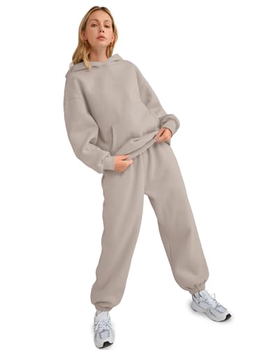 Image of AUTOMET Womens 2 Piece Lounge Sweatsuit Fall Fashion Matching Sweat Sets | Oversized Fall Hoodies & Baggy Jogger Sweatpants Fashion 2026 Outfits