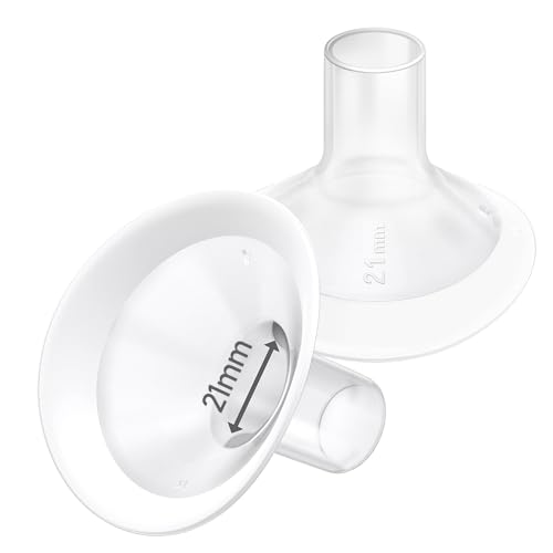 Image of 2pcs 21mm Soft Rim Flanges with 106 Degree Wider Opening Angle for Medela Breast Pump, PersonalFit, Freestyle, Maxflow, Freestyle Flex Swing Maxi Connector, Lansinoh Signature Pro