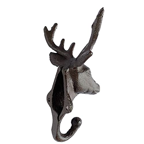 Rustic Heavy Duty Cast Iron Decorative Deer Wall Hooks Deer Antler Key Hat Holder Hanging Towel Key Coat Hook Rack Durable Iron Hanger Living Room Bathroom Room Kitchen Farmhouse Wall Decoration #TOP3