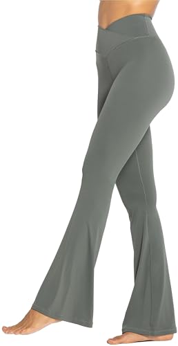 Image of Sunzel Flare Leggings, Crossover Yoga Pants with Tummy Control, High-Waisted and Wide Leg