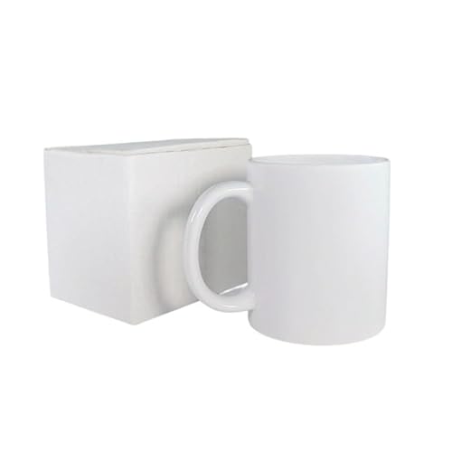 Zediart - Pack 48 tazas de cerámica blancas calidad (AAA) para sublimación | 12 oz 350 ml | Aptas para lavavajillas Zediart - Pack 48 tazas de cerámica blancas calidad (AAA) para sublimación | 12 oz 350 ml | Aptas para lavavajillas