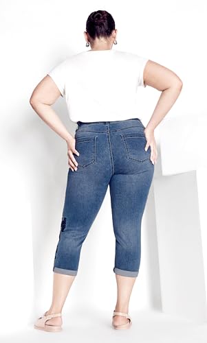 Women's Plus Size Jean Lyric Emb Crop2