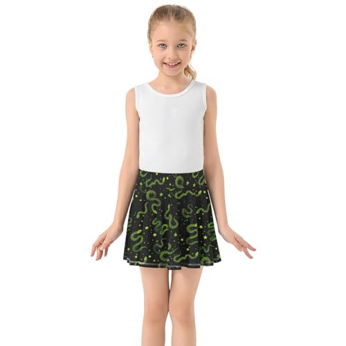 Girls Athletic Skirt 3-12 Years High Waist Tennis Skirts Snakes for Kids Golf Running Dance Skort3