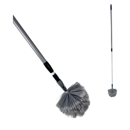 Synx Tools ragebol avec manche télescopique - Poussière - Plumeau - Roulette d'araignée avec manche télescopique 175 cm - Gris - Plumeaus - Extensible - Duster