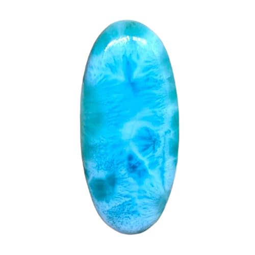 Cabochons en larimar naturel haut de gamme 29x16x6mm pour bague de prestige
