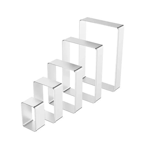 Anillo Para Tartas 5 uds, anillos cuadrados for molde de pastel, juego de anillos for pastel de Mousse, anillos for tarta, moldes for panqueques, herramientas for hornear, utensilios de cocina, acceso