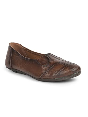 Image of Liberty Healers TLO-04 Casual Slip-On Ballerina Shoes for Women - Cherry & Tan | Comfortable Insole | Lightweight Durable and Cushioned Footbed | Leather Insole Shock Absorption