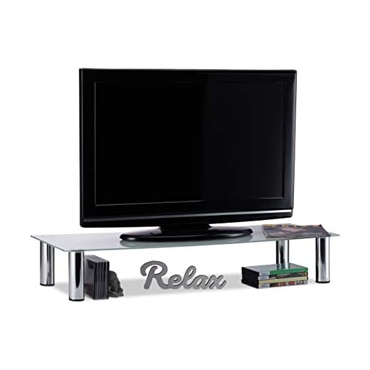 Tavolino TV Vetro Bianco/Argento