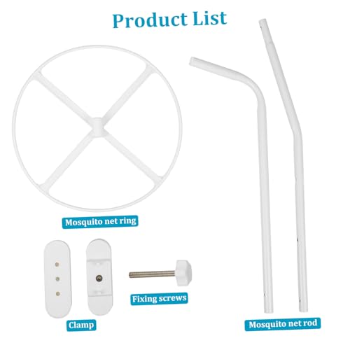 Support baldaquin berceau moustiquaire lit bébé acier blanc - 8