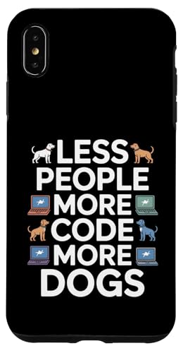 �v���O���}�[ ���D�� less PEOPLE MORE CODE MORE DOGS �X�}�z�P�[�X iPhone XS Max �p