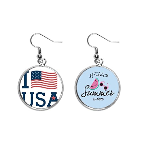 Pendientes de sandía verano estilo USA para moda urbana y accesorios de lóbulo