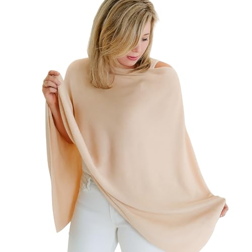 Image of Breathable Nursing Cover Poncho – Stylish Multi-Use Breastfeeding Scarf, Car Seat Cover & Baby Blanket for Modern Moms