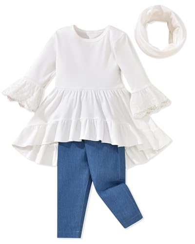 Image of fioukiay Toddler Girls Fall Winter Outfit 18 Months - 6T