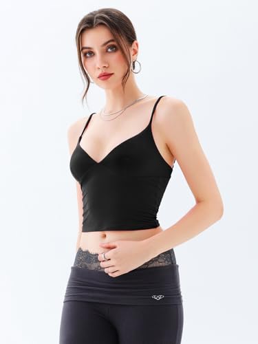 REORIA Women Sexy V Neck Tank Top Summer Y2K Going Out Tops Casual Sleeveless Fitted Basic Cami Shirts 20252