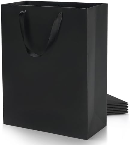 MOXARYSU Extra Large Black Gift Bags: 16x6x12 Inch 9pcs Gift Bags With Handles Bulk For Party Shopping Birthday Wedding
