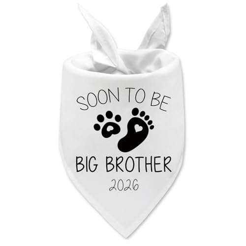 Soon to Be Big Brother Dog Bandana 2026 Adjustable Pet Scarf for Large Medium Small Dogs Baby Announcements Ideas Pregnancy Gender Reveal Outfit for Pet Dogs Cats