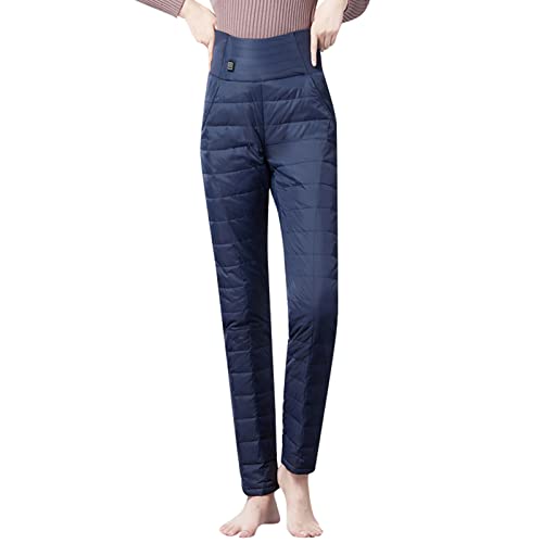 Generisch Pantalones calefactables para mujer con 2 zonas delanteras y traseras, lavables, calefacción, 3 niveles de calefacción, con vestido, pantalones de mujer, marine, XL