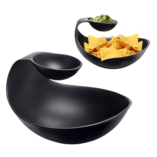 Brass Black Chip and Dip Serving Bowl Brass Tiered Snack, Candy & Salad Bowl Decorative Centerpiece Serving Platter Nuts, Chip & Dip, Salsas, Tray, Serveware Home Decor Gift Entertaining Centerpiece